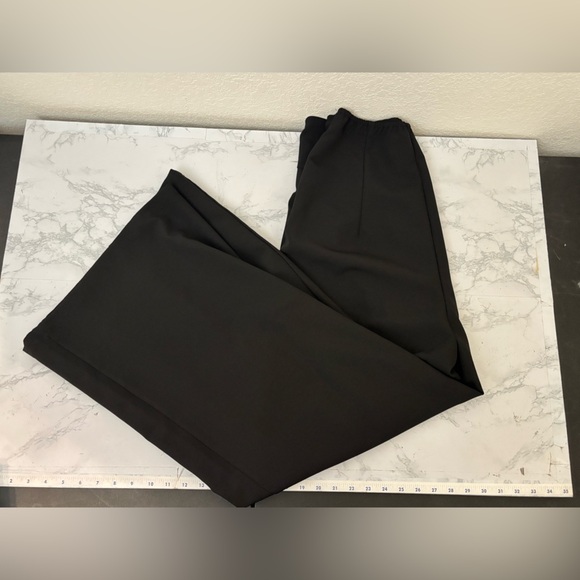 Cider Pants - Cider Slinky Wide Leg Stretch Relaxed Pants Pockets Black Size XL Happy Hour​